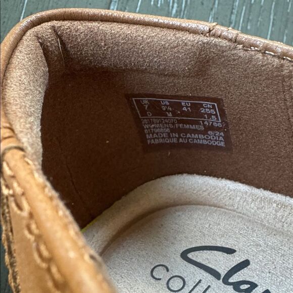 Clarks Marilyn Nora Tan Leather Block Heel Pumps Block Heel Classic Size 9.5 EUC - Picture 6 of 12